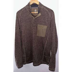 REI 1/4 Snap‎ Pullover Sweater Brown Mens Large